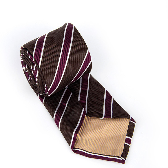 BEYMEN COLLECTION PURPLE, WHITE STRIPED TIE | MENS - Picture 2 of 4